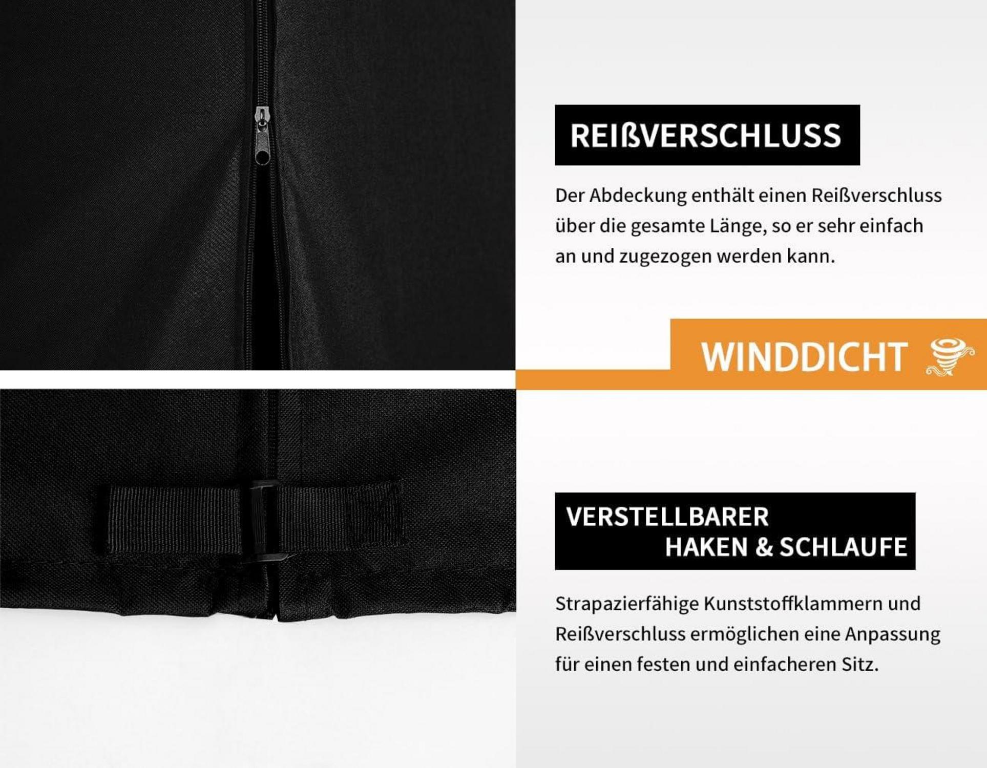Hollywoodschaukel Abdeckung 3 Sitzer Wasserdicht 210x150x150cm Schwarz