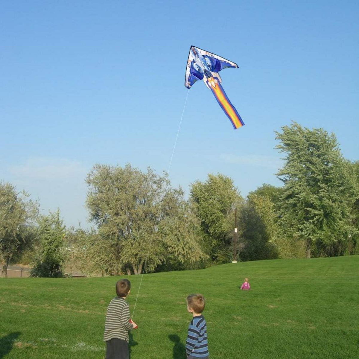 Fighter Plane Kite für Kinder und Erwachsene, Leicht zu Fliegender Einleiner-Drachen, Anfängerdrachen für Strandausflüge