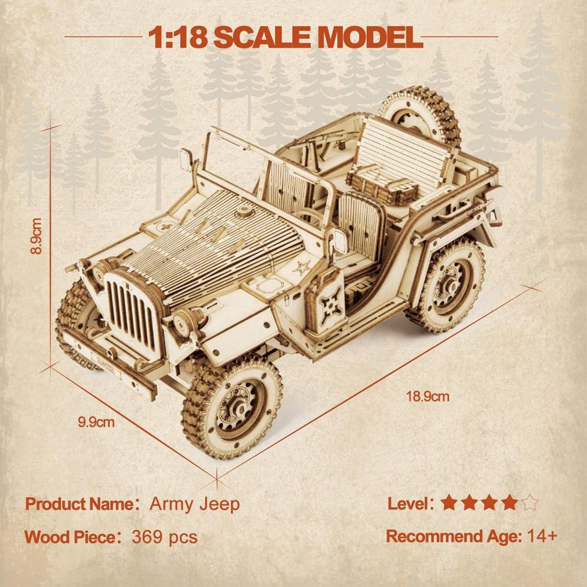 ROKR 3D Puzzle Dampflokomotive Holzbausatz Weihnachtsgeschenk