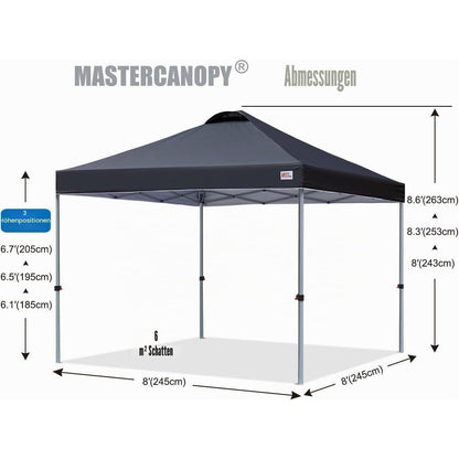 Pop-up Pavillon 2,5x2,5m – Schnellaufbau, Höhenverstellbar & Wasserabweisend