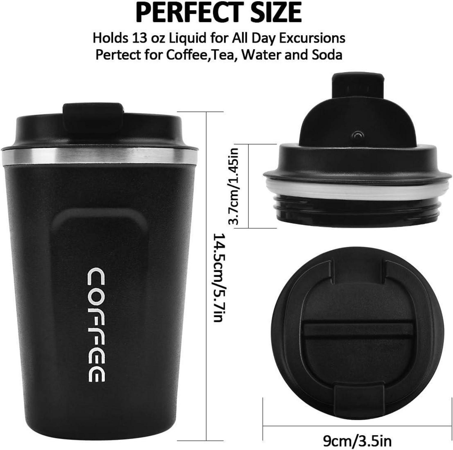 Thermobecher 380ml Edelstahl Kaffeebecher Auslaufsicher Isolierbecher