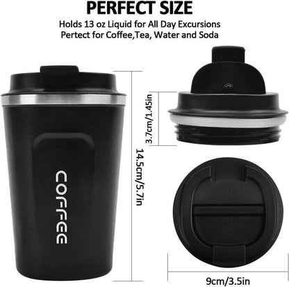 Thermobecher 380ml Edelstahl Kaffeebecher Auslaufsicher Isolierbecher