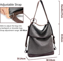 Vintage Damen Handtasche Anti Diebstahl Umhängetasche Grau