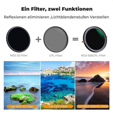 Variabler ND & CPL Filter 2-in-1 für 49mm Objektive