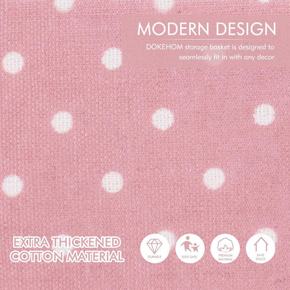 DOKEHOM 24-Inch Baumwolle Rosa XL Wäschekorb Tunnelzug Lagerung
