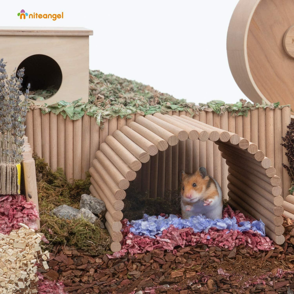 Hamster Kletterleiter Holz Hängebrücke für Kleintiere