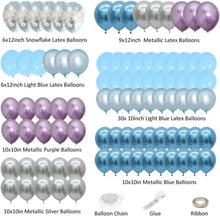 Schneeflocken Luftballons Garland Arch Kit Blau Silber