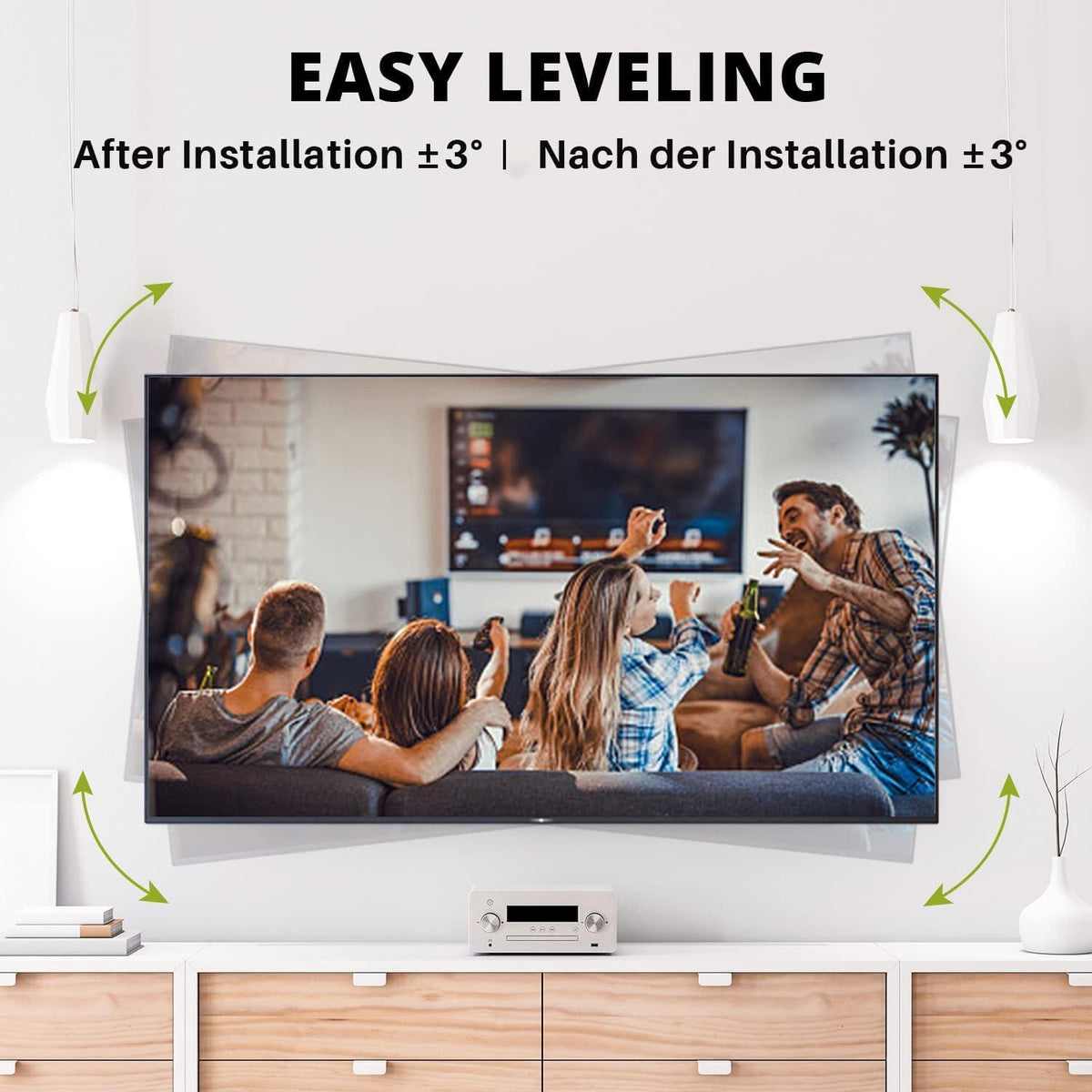 TV Wandhalterung Schwenkbar Neigbar 47-84 Zoll VESA 600x400mm Bis 60kg