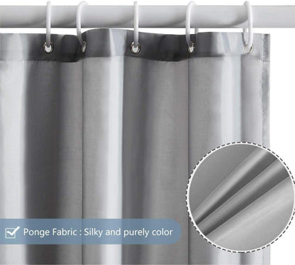 Furlinic Duschvorhang Wasserdicht Textil Anti-Schimmel Grau