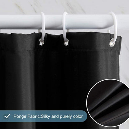 Duschvorhang 180x180 Schwarz Polyester Schimmelresistent Wasserdicht Haken