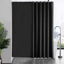 Duschvorhang Überlänge Antibakteriell Wasserdicht Schwarz 244x200cm