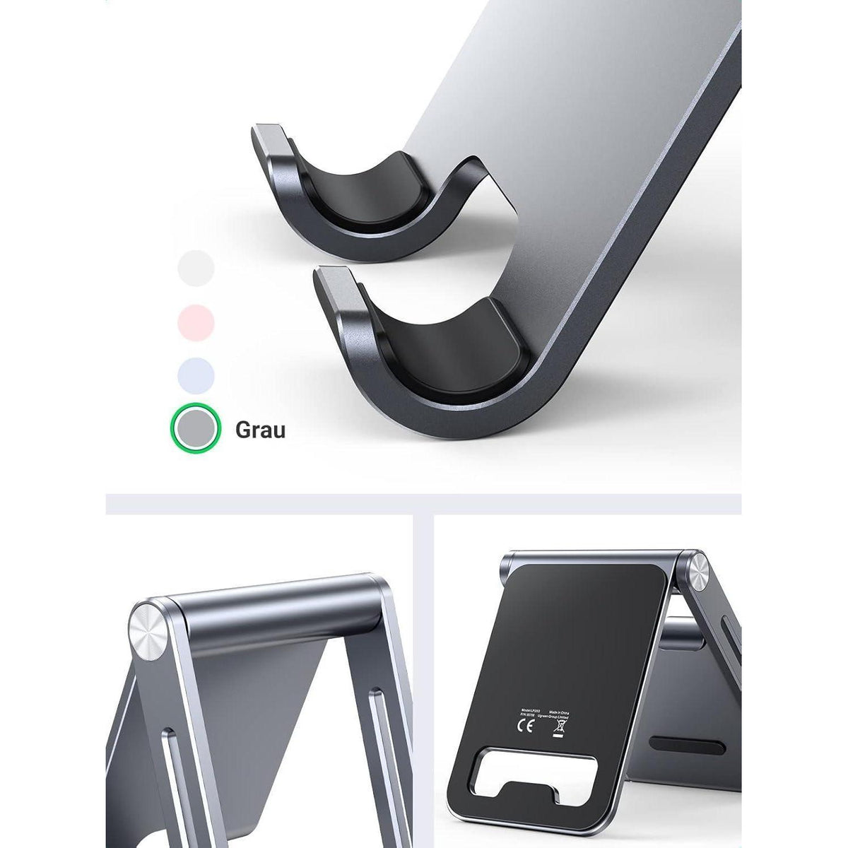 Verstellbarer Handy Ständer aus Aluminium – Kompatibel mit iPhone & Galaxy