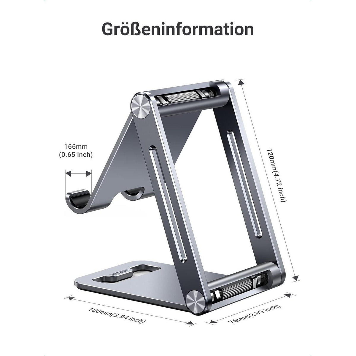 Verstellbarer Handy Ständer aus Aluminium – Kompatibel mit iPhone & Galaxy