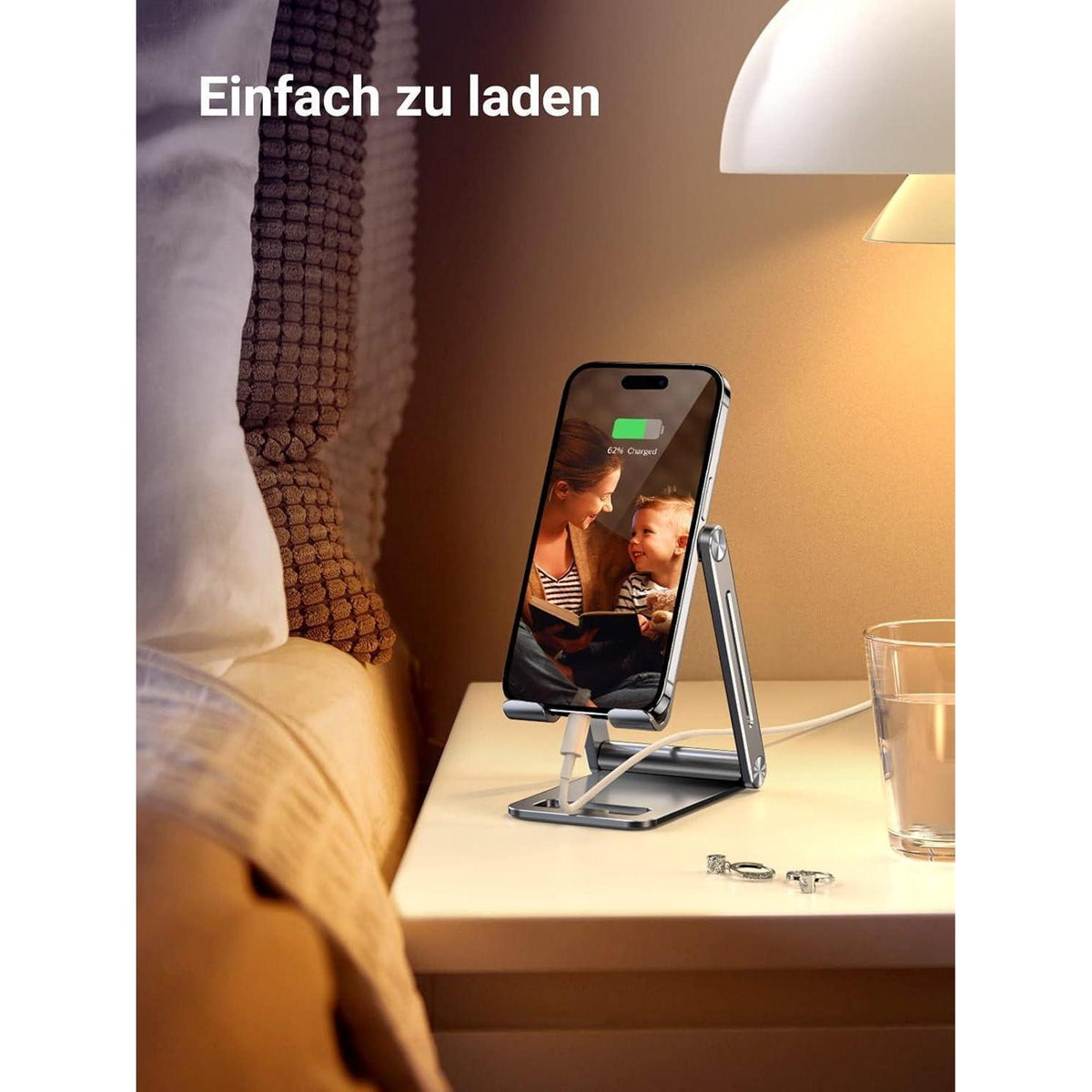 Verstellbarer Handy Ständer aus Aluminium – Kompatibel mit iPhone & Galaxy