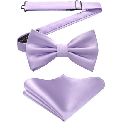 Herren Fliege mit Einstecktuch Set – Flieder