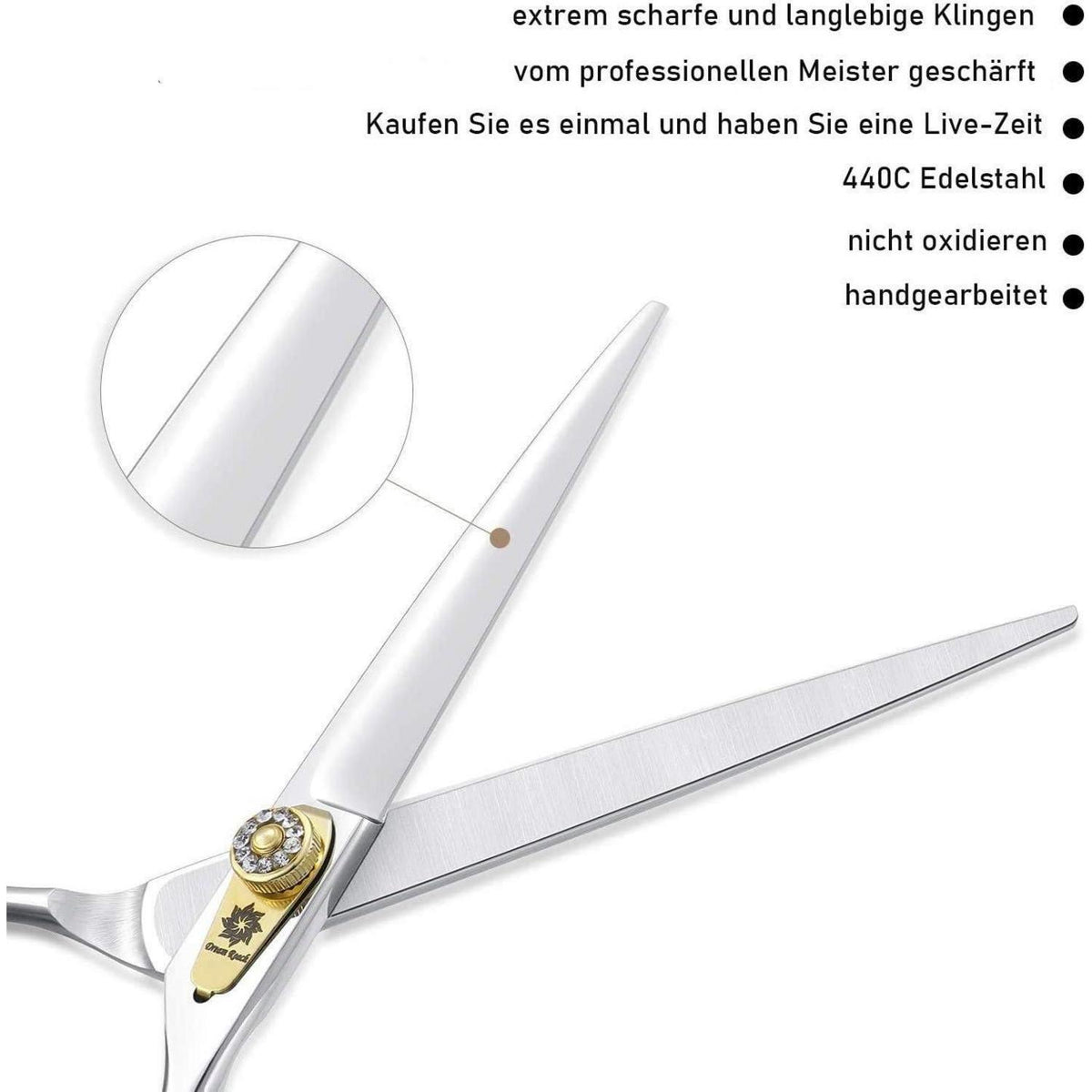 Professionelle Hundeschere 7 Zoll Edelstahl Fellpflege