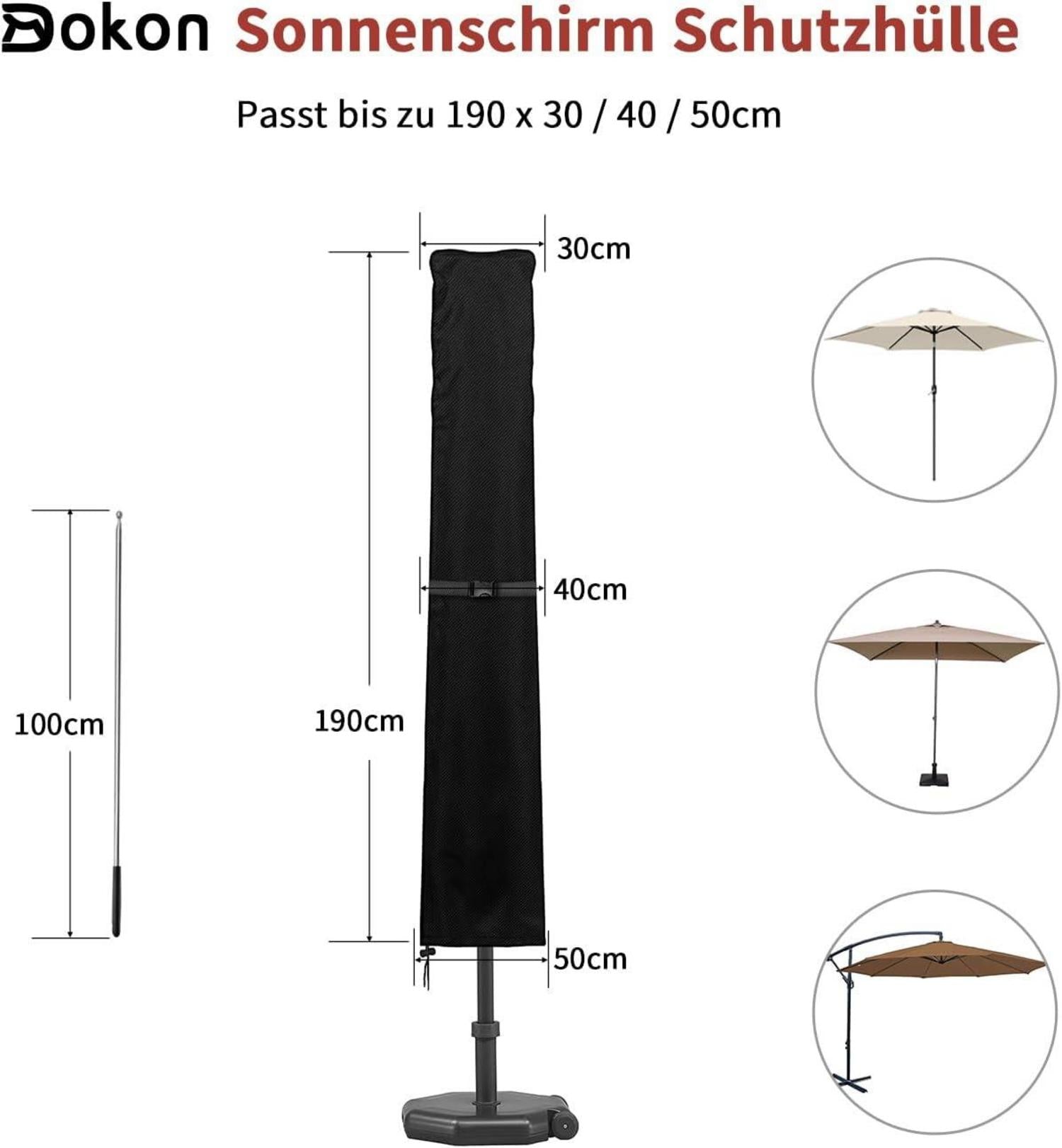 Sonnenschirm Schutzhülle Wasserdicht für Ø 2m/3m