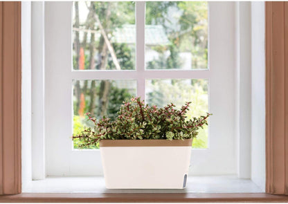 3er-Set Selbstwässernder Blumenkasten Kräutertopf Braun 27cm