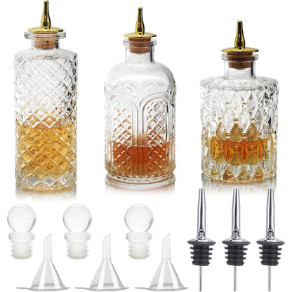 Bitterflasche für Cocktails – 3er Set Glasflaschen mit