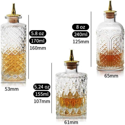 Bitterflasche für Cocktails – 3er Set Glasflaschen mit