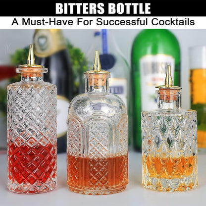 Bitterflasche für Cocktails – 3er Set Glasflaschen mit