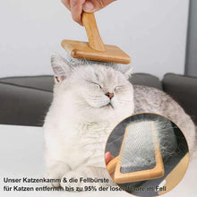 Premium Hundebürste Katzenbürste Holzgriff Entfernt