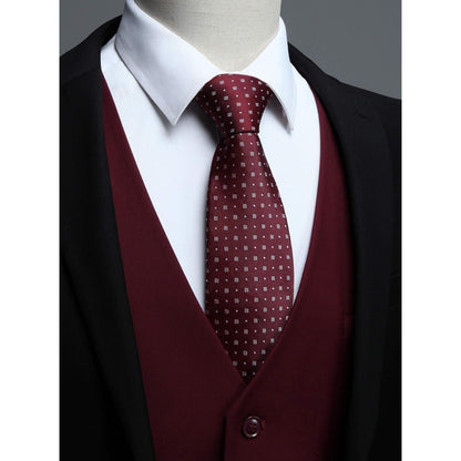 Herren Weste Baumwolle Einfarbig Burgund XL