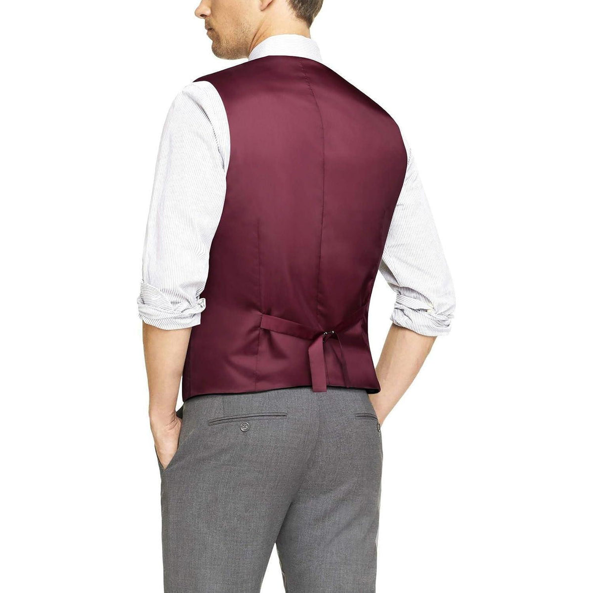 Herren Weste Baumwolle Einfarbig Burgund S