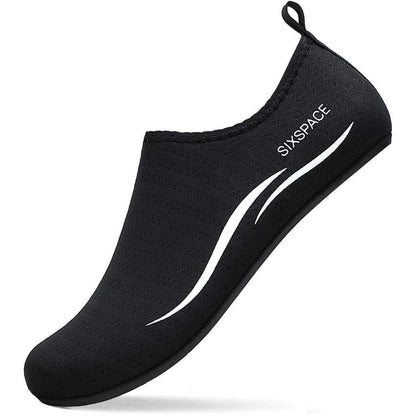 Badeschuhe Wasserschuhe Schnell Trocknend Rutschfest für Damen Herren Schwarz