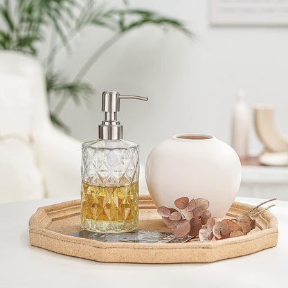Glas Seifenspender Edelstahlpumpe 340ml Küche Bad