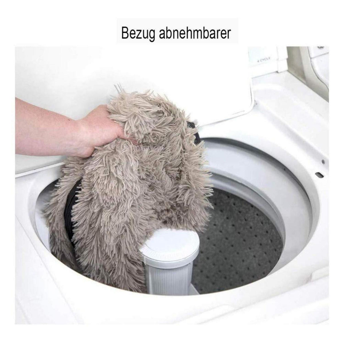 Flauschiges Hundebett Doughnut-Form, Waschbar, Kaffee L-80cm