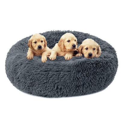 Flauschiges Hundebett Dunkelgrau 100cm – Abnehmbar & Waschbar