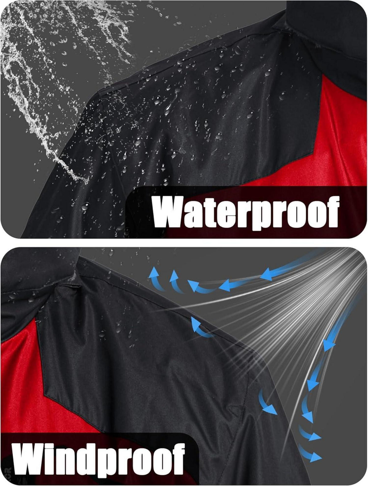 Herren Winter Skijacke Fleece Kapuze Outdoor Wasserdicht Rot XL