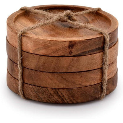 Kaizen Casa Holz Untersetzer Set 10,2 cm 4 Stück