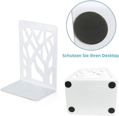Buchstütze Metall Weiß für Kinder, CD, DVD, Regal - 2