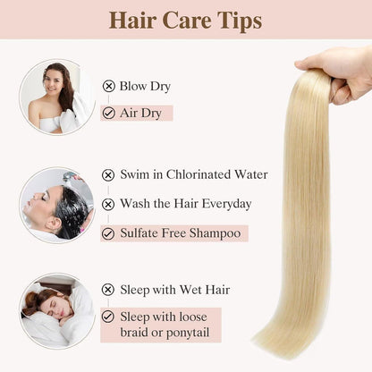 Blond Tape Extensions Echthaar 50cm - 40 Stück Remy Haarverlängerung