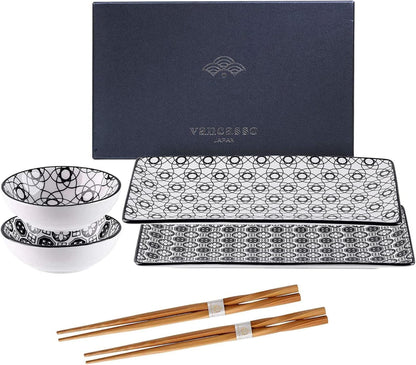 Japanisches Porzellan Sushi Set 6-teilig für 2 Personen