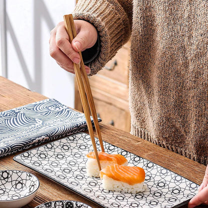 Japanisches Sushi Set für 2 Personen Porzellan Essgeschirr 6-teilig