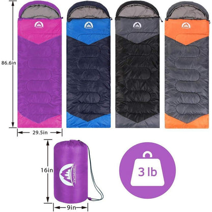 Schlafsack 3-4 Jahreszeiten warm/kühl Wetter - leicht, für