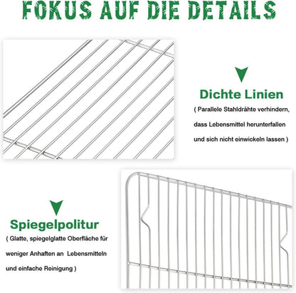 Auskühlgitter Edelstahl 2er-Set 21,5 x 16 cm Rostfrei Spülmaschinenfest