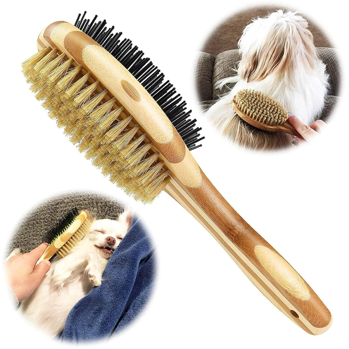 Doppelbürste für Hunde und Katzen, Hundebürste & Katzenbürste