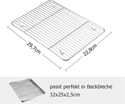 Edelstahl Abkühlgitter 2er-Set zum Braten Backen Grillen