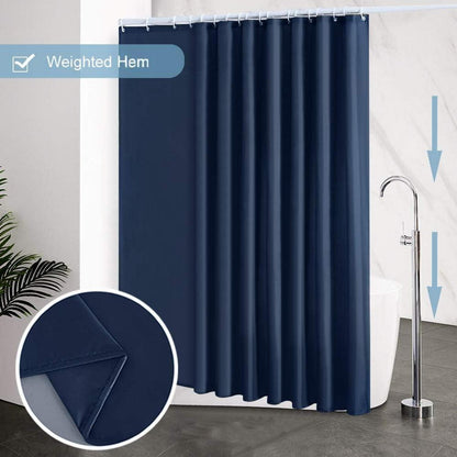 Duschvorhang Überlänge 275x180cm Antibakteriell Wasserdicht Dunkelblau