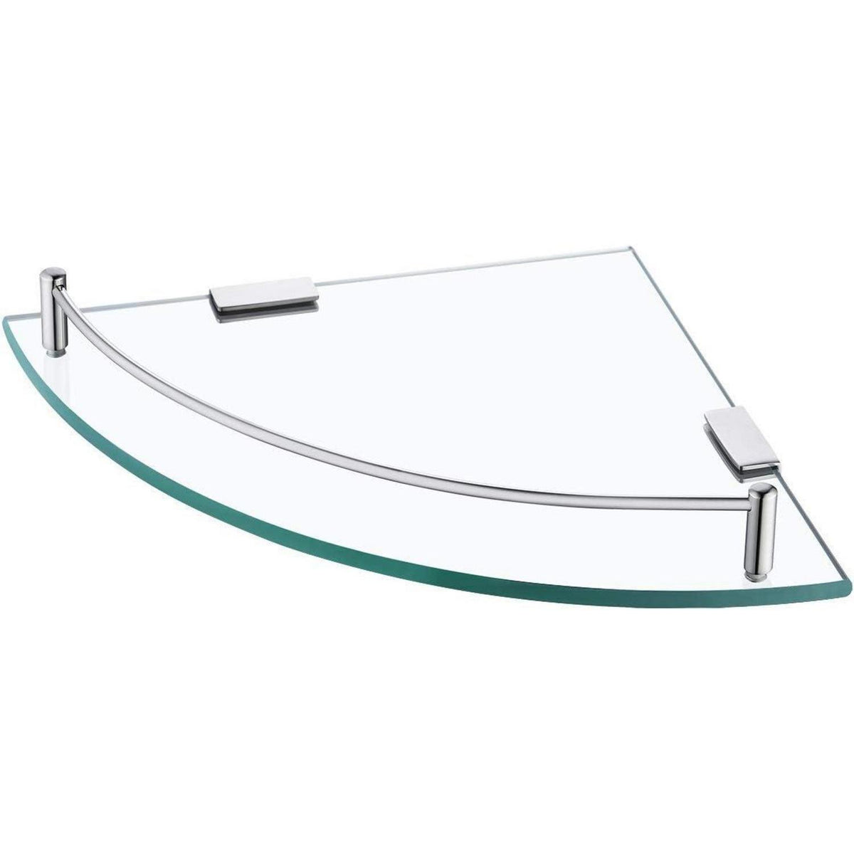 Duschablage Ecke Glas 7mm Hartglas mit Metallstange poliert
