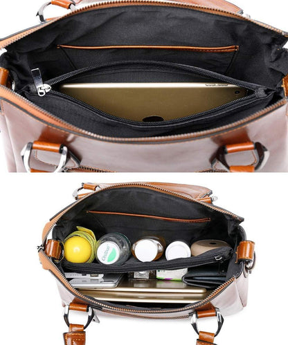 Damen Leder Handtasche Henkeltasche Umhängetasche Grüner Stil