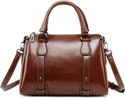Leder Handtasche Damen Braun Umhängetasche Schultertasche