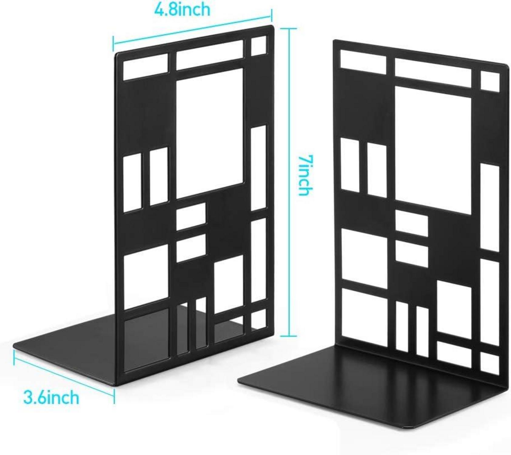 Metall Buchstütze schwarz 1 Paar Book Holder CD Kinder Bücher Halter