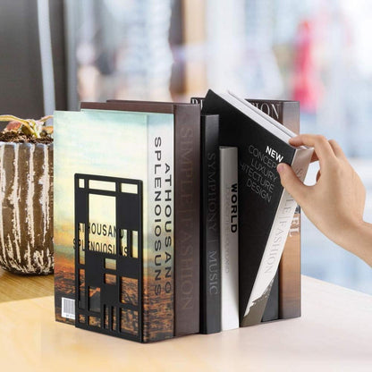 Buchstütze Metall schwarz 1 Paar Book Holder CD Kinder Halter