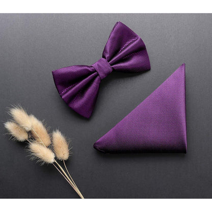 Herren Fliege mit Einstecktuch Set Lila