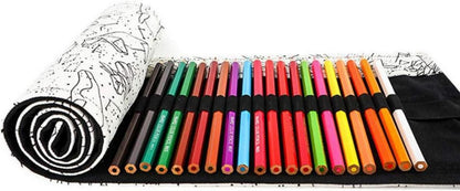 Stifterolle Leinwand 72 Stifte Buntstifte Bleistift Wrap
